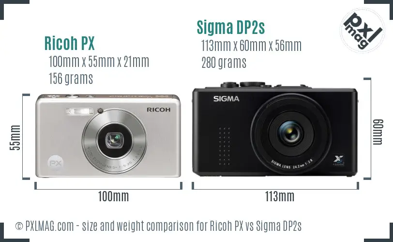 Ricoh PX vs Sigma DP2s size comparison