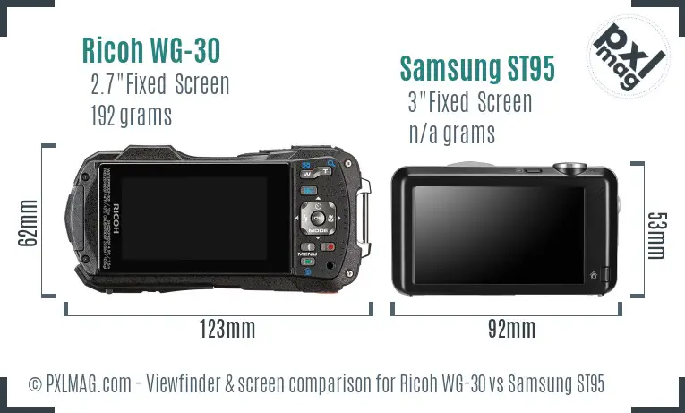 Ricoh WG-30 vs Samsung ST95 Screen and Viewfinder comparison Ricoh WG-30 vs Samsung ST95 Screen and Viewfinder comparison