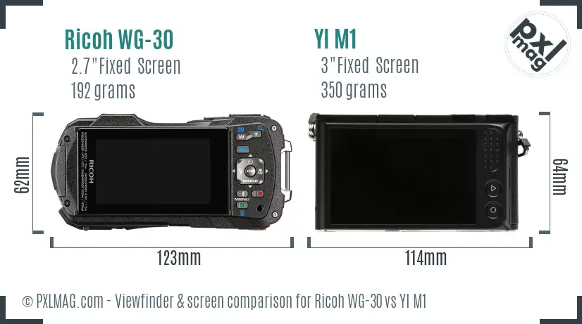 Ricoh WG-30 vs YI M1 Screen and Viewfinder comparison