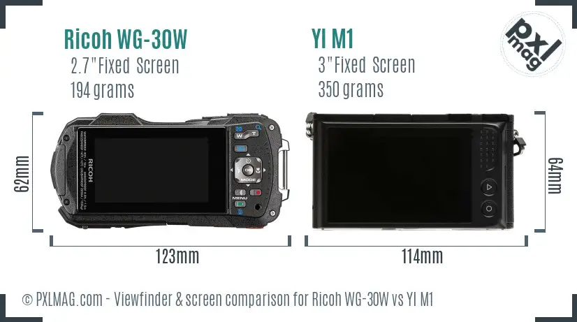 Ricoh WG-30W vs YI M1 Screen and Viewfinder comparison