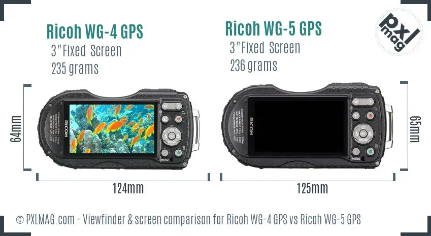 Ricoh WG-4 GPS vs Ricoh WG-5 GPS Screen and Viewfinder comparison