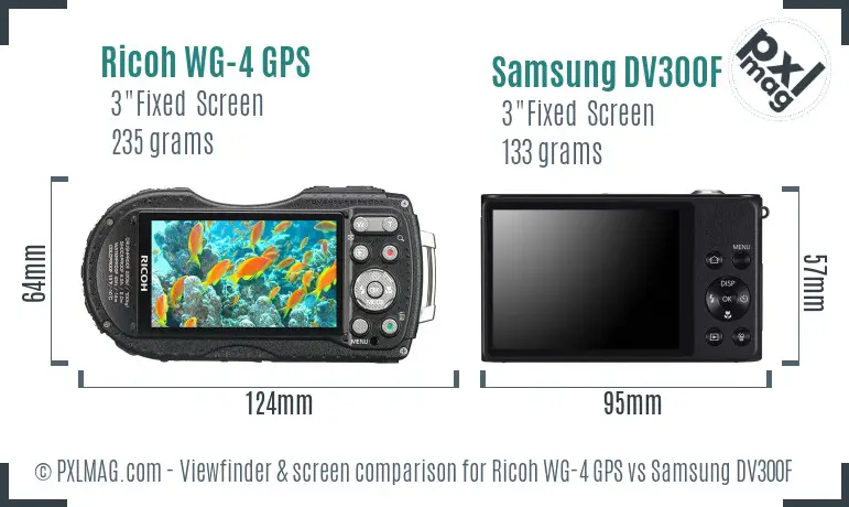 Ricoh WG-4 GPS vs Samsung DV300F Screen and Viewfinder comparison