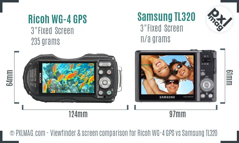 Ricoh WG-4 GPS vs Samsung TL320 Screen and Viewfinder comparison