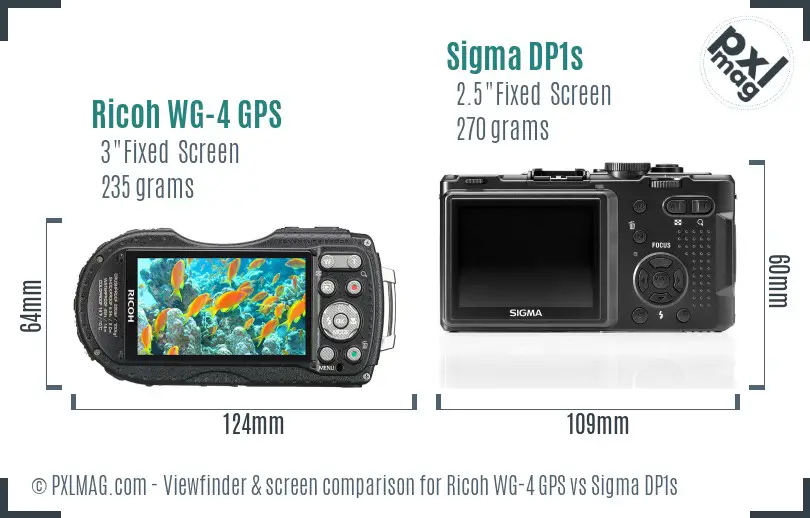 Ricoh WG-4 GPS vs Sigma DP1s Screen and Viewfinder comparison