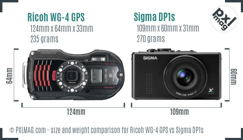 Ricoh WG-4 GPS vs Sigma DP1s size comparison