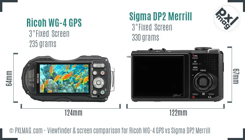 Ricoh WG-4 GPS vs Sigma DP2 Merrill Screen and Viewfinder comparison