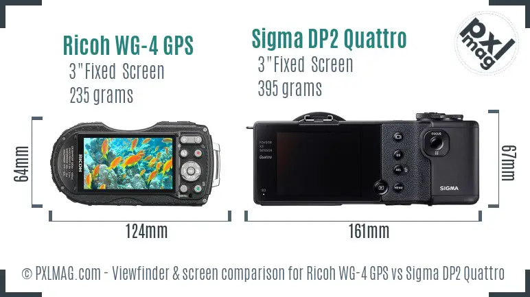 Ricoh WG-4 GPS vs Sigma DP2 Quattro Screen and Viewfinder comparison
