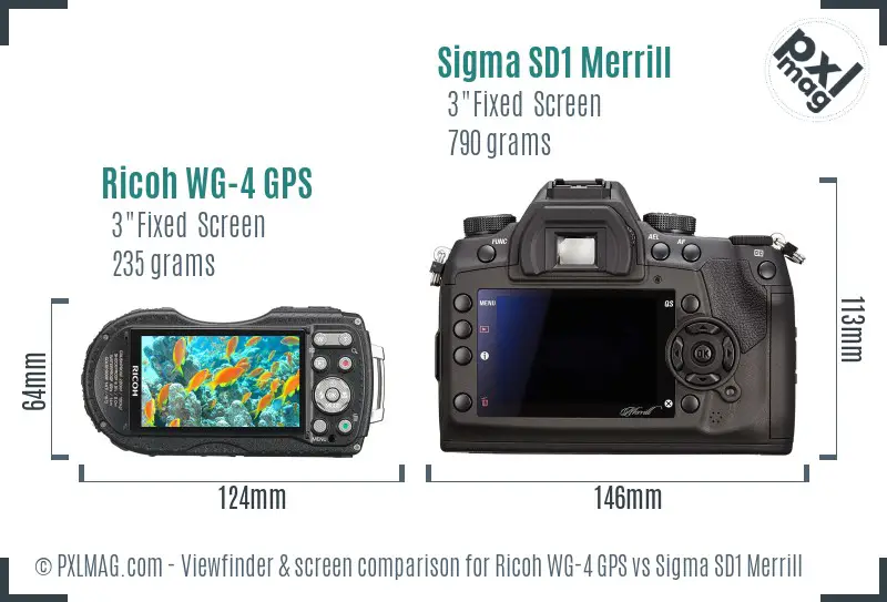 Ricoh WG-4 GPS vs Sigma SD1 Merrill Screen and Viewfinder comparison