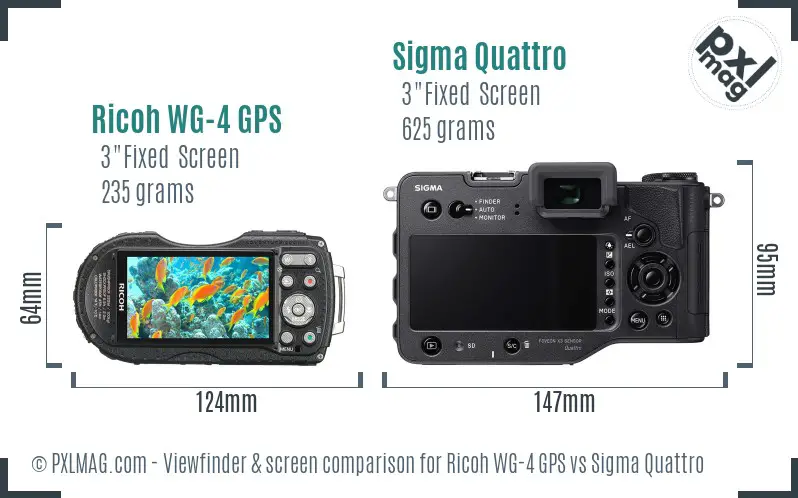 Ricoh WG-4 GPS vs Sigma Quattro Screen and Viewfinder comparison