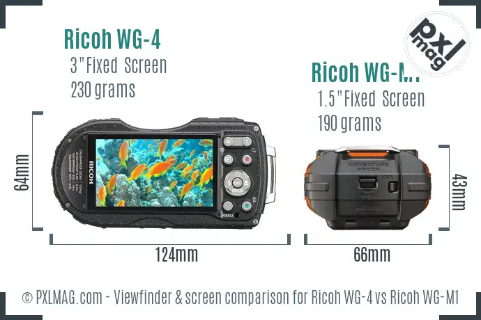 Ricoh WG-4 vs Ricoh WG-M1 Screen and Viewfinder comparison