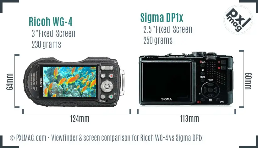 Ricoh WG-4 vs Sigma DP1x Screen and Viewfinder comparison