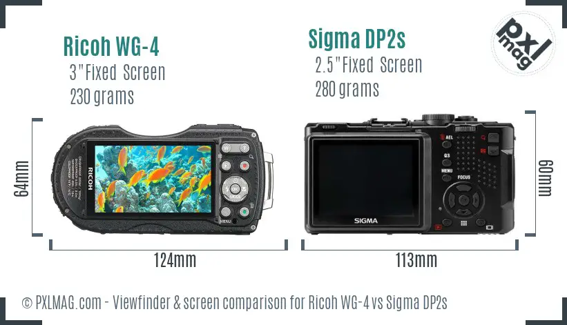 Ricoh WG-4 vs Sigma DP2s Screen and Viewfinder comparison