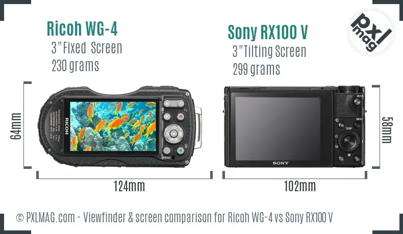 Ricoh WG-4 vs Sony RX100 V Screen and Viewfinder comparison Ricoh WG-4 vs Sony RX100 V Screen and Viewfinder comparison