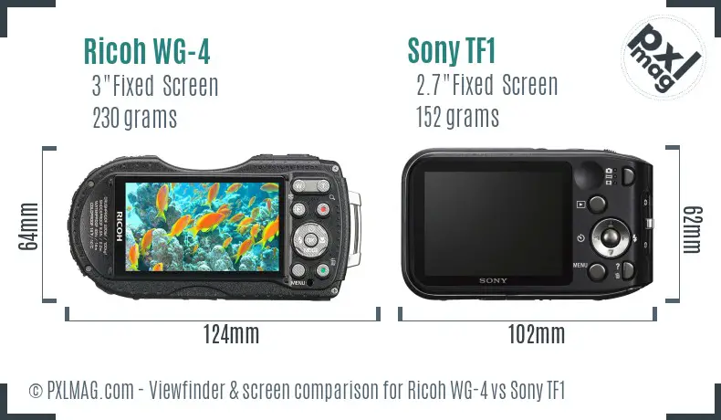 Ricoh WG-4 vs Sony TF1 Screen and Viewfinder comparison