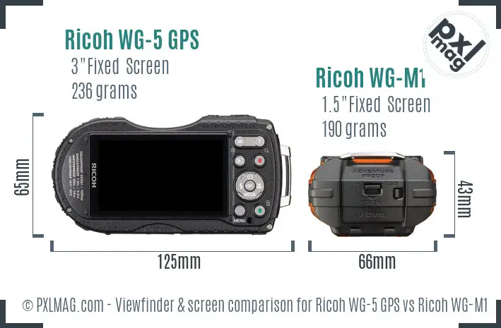 Ricoh WG-5 GPS vs Ricoh WG-M1 Screen and Viewfinder comparison