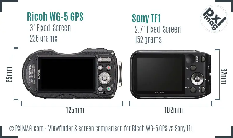 Ricoh WG-5 GPS vs Sony TF1 Screen and Viewfinder comparison