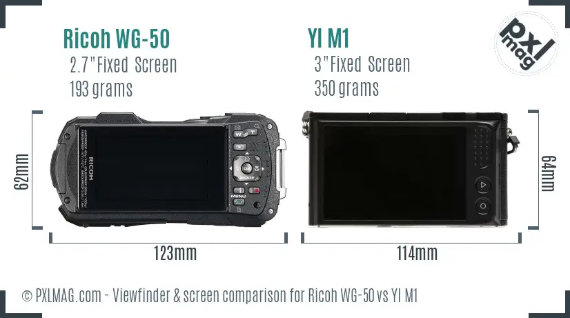 Ricoh WG-50 vs YI M1 Screen and Viewfinder comparison