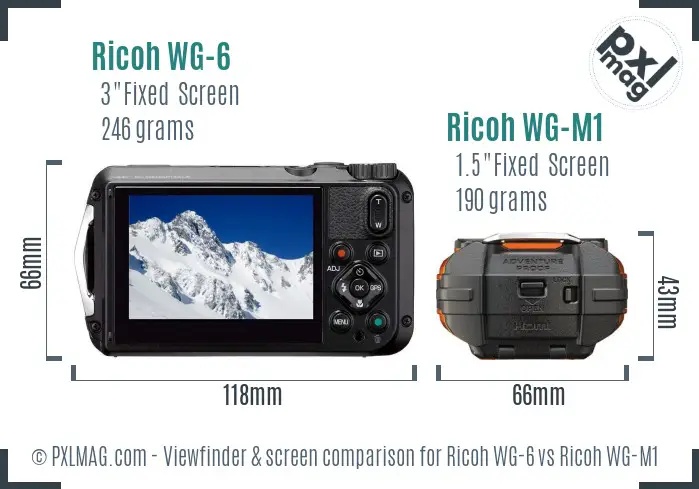 Ricoh WG-6 vs Ricoh WG-M1 Screen and Viewfinder comparison