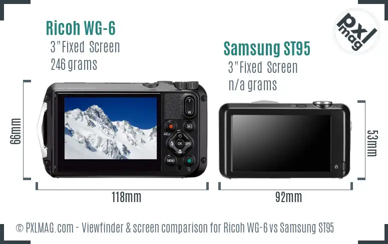 Ricoh WG-6 vs Samsung ST95 Screen and Viewfinder comparison Ricoh WG-6 vs Samsung ST95 Screen and Viewfinder comparison