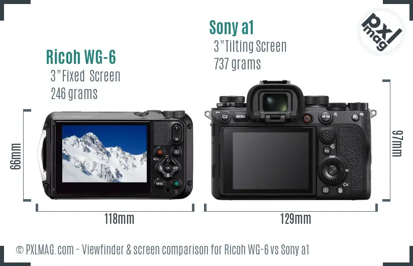Ricoh WG-6 vs Sony a1 Screen and Viewfinder comparison