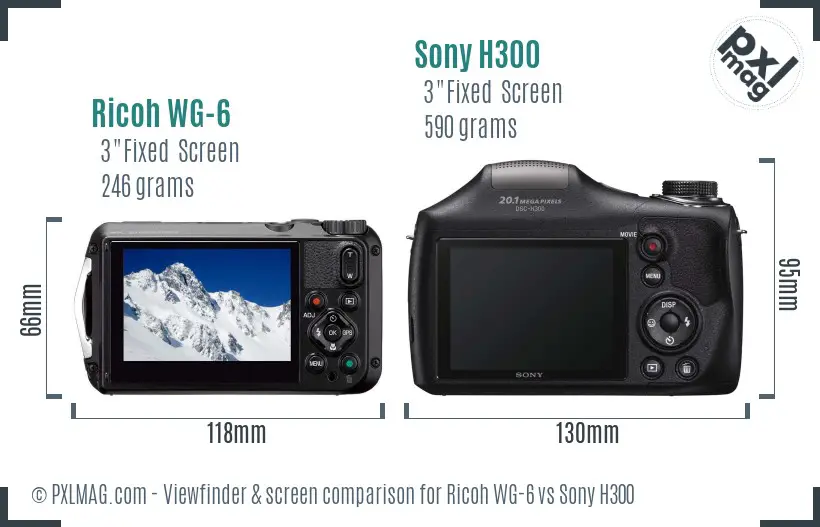 Ricoh WG-6 vs Sony H300 Screen and Viewfinder comparison Ricoh WG-6 vs Sony H300 Screen and Viewfinder comparison