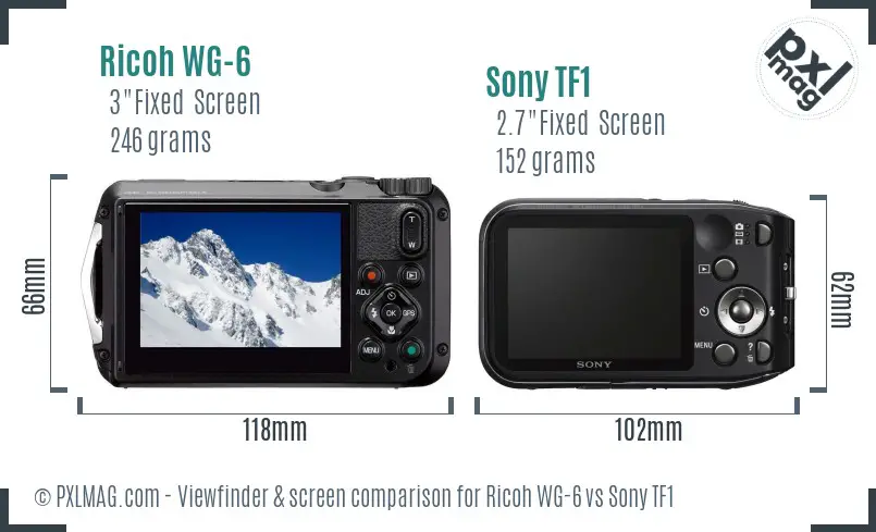 Ricoh WG-6 vs Sony TF1 Screen and Viewfinder comparison