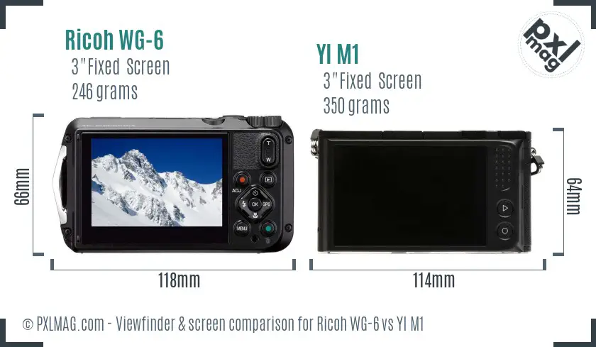 Ricoh WG-6 vs YI M1 Screen and Viewfinder comparison