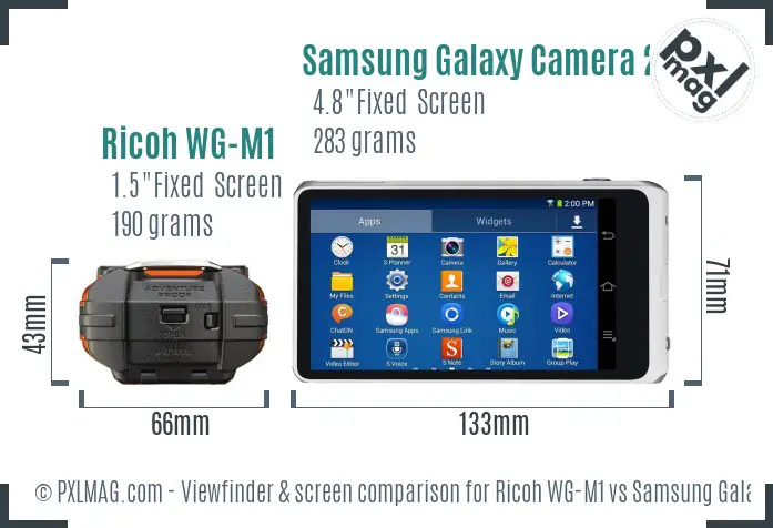Ricoh WG-M1 vs Samsung Galaxy Camera 2 Screen and Viewfinder comparison