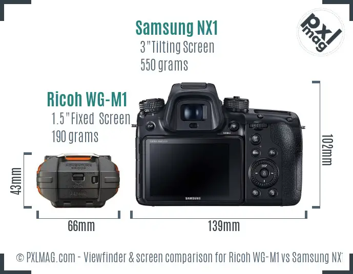 Ricoh WG-M1 vs Samsung NX1 Screen and Viewfinder comparison