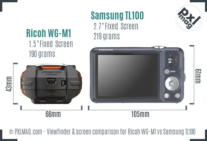 Ricoh WG-M1 vs Samsung TL100 Screen and Viewfinder comparison