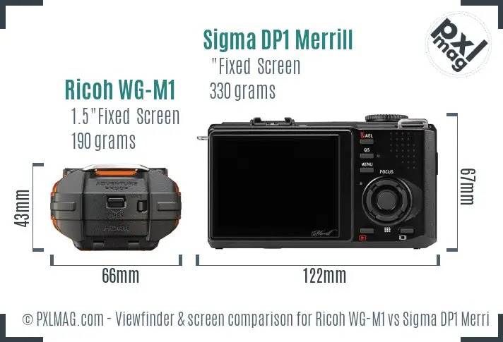 Ricoh WG-M1 vs Sigma DP1 Merrill Screen and Viewfinder comparison