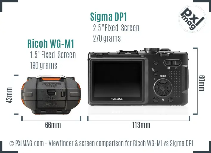 Ricoh WG-M1 vs Sigma DP1 Screen and Viewfinder comparison