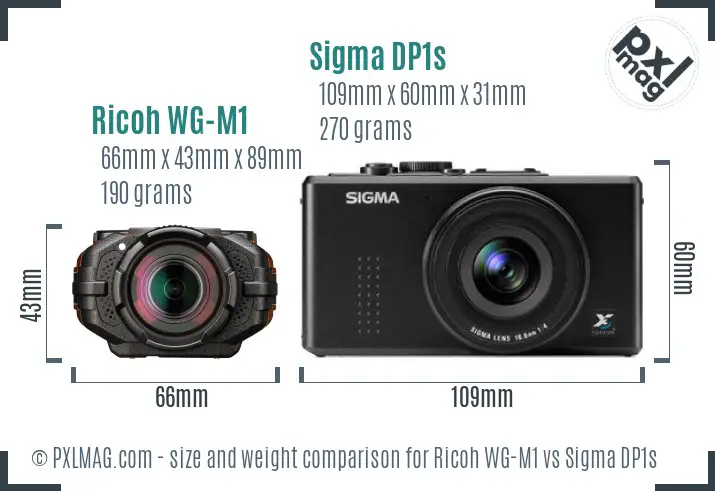 Ricoh WG-M1 vs Sigma DP1s size comparison