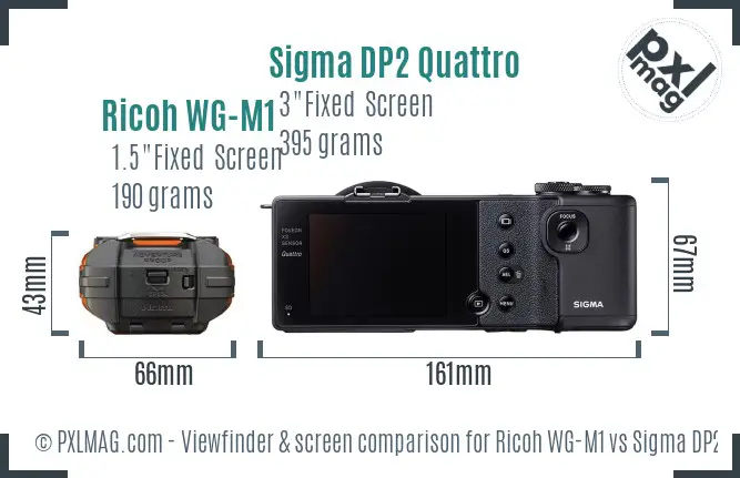 Ricoh WG-M1 vs Sigma DP2 Quattro Screen and Viewfinder comparison