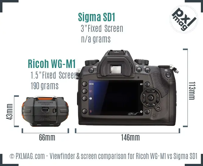 Ricoh WG-M1 vs Sigma SD1 Screen and Viewfinder comparison
