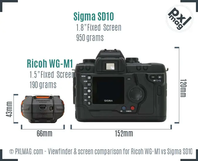 Ricoh WG-M1 vs Sigma SD10 Screen and Viewfinder comparison