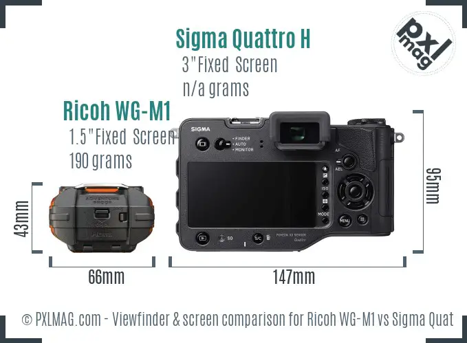 Ricoh WG-M1 vs Sigma Quattro H Screen and Viewfinder comparison