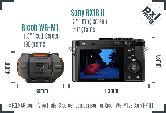 Ricoh WG-M1 vs Sony RX1R II Screen and Viewfinder comparison