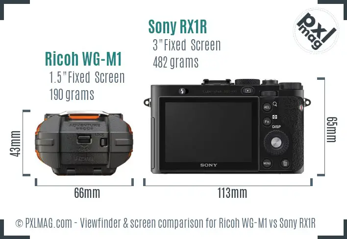 Ricoh WG-M1 vs Sony RX1R Screen and Viewfinder comparison