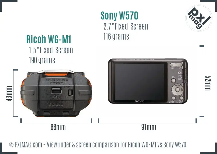 Ricoh WG-M1 vs Sony W570 Screen and Viewfinder comparison