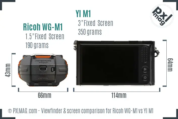 Ricoh WG-M1 vs YI M1 Screen and Viewfinder comparison