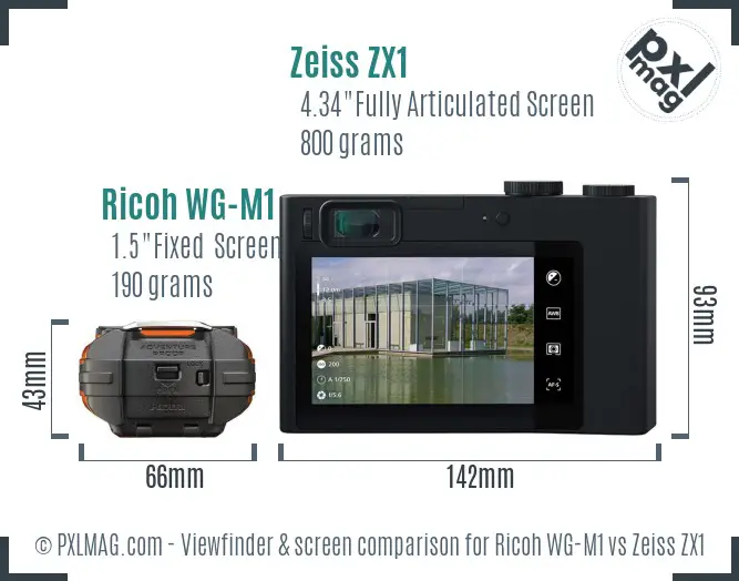 Ricoh WG-M1 vs Zeiss ZX1 Screen and Viewfinder comparison