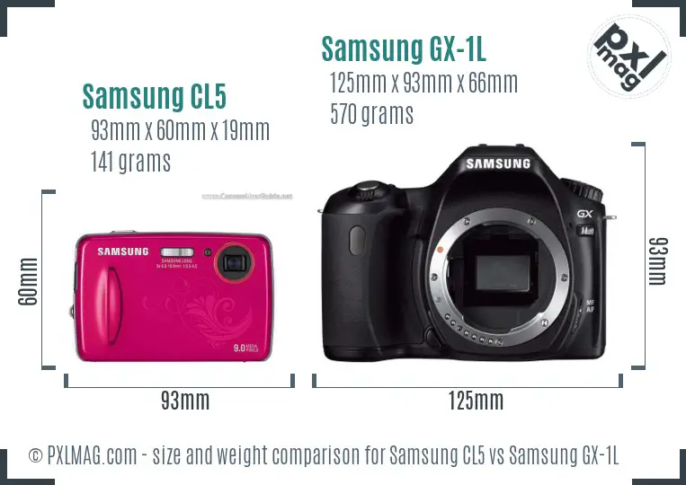 Samsung CL5 vs Samsung GX-1L size comparison