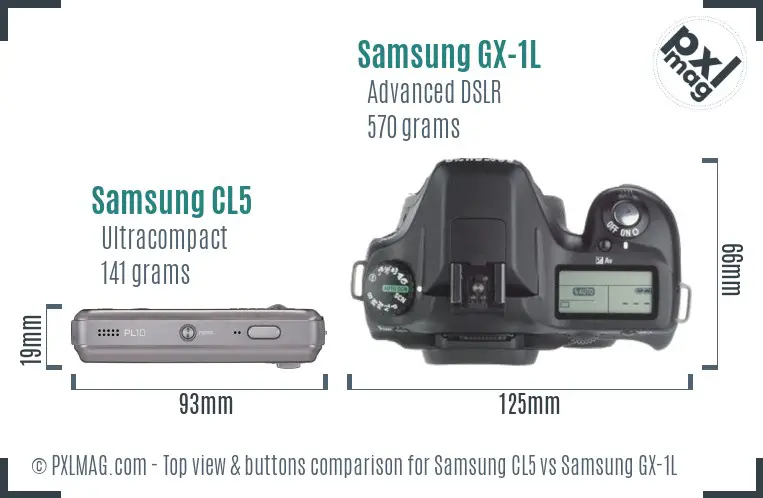 Samsung CL5 vs Samsung GX-1L top view buttons comparison