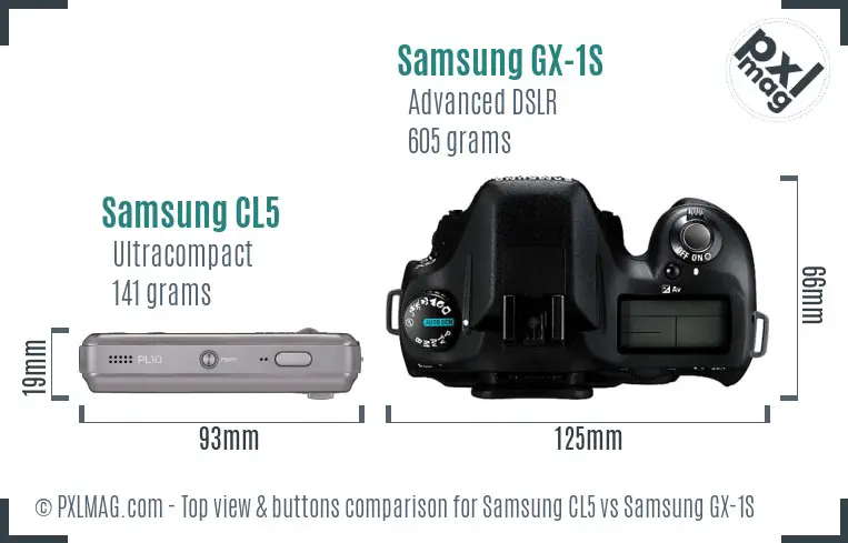 Samsung CL5 vs Samsung GX-1S top view buttons comparison