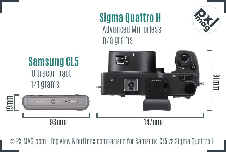 Samsung CL5 vs Sigma Quattro H top view buttons comparison