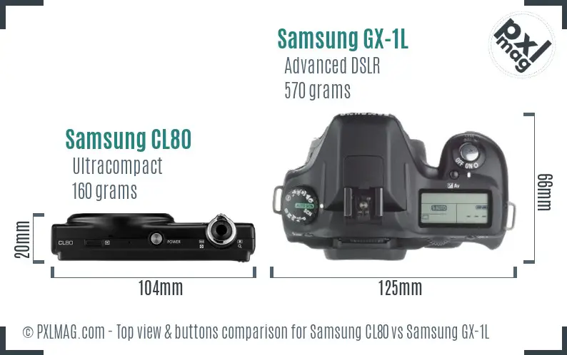 Samsung CL80 vs Samsung GX-1L top view buttons comparison