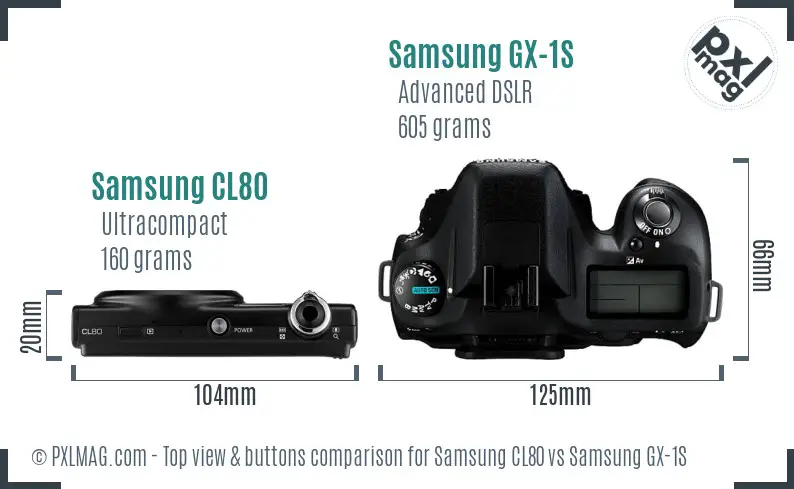 Samsung CL80 vs Samsung GX-1S top view buttons comparison