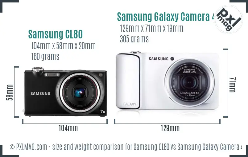 Samsung CL80 vs Samsung Galaxy Camera 4G size comparison