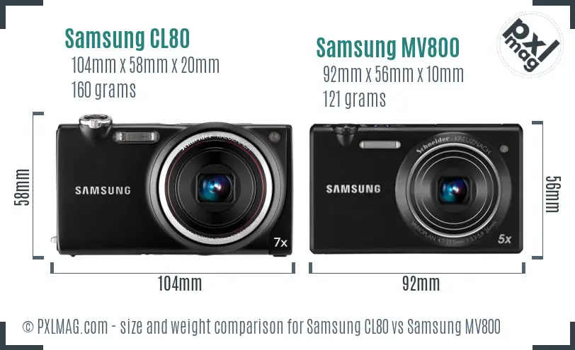 Samsung CL80 vs Samsung MV800 size comparison